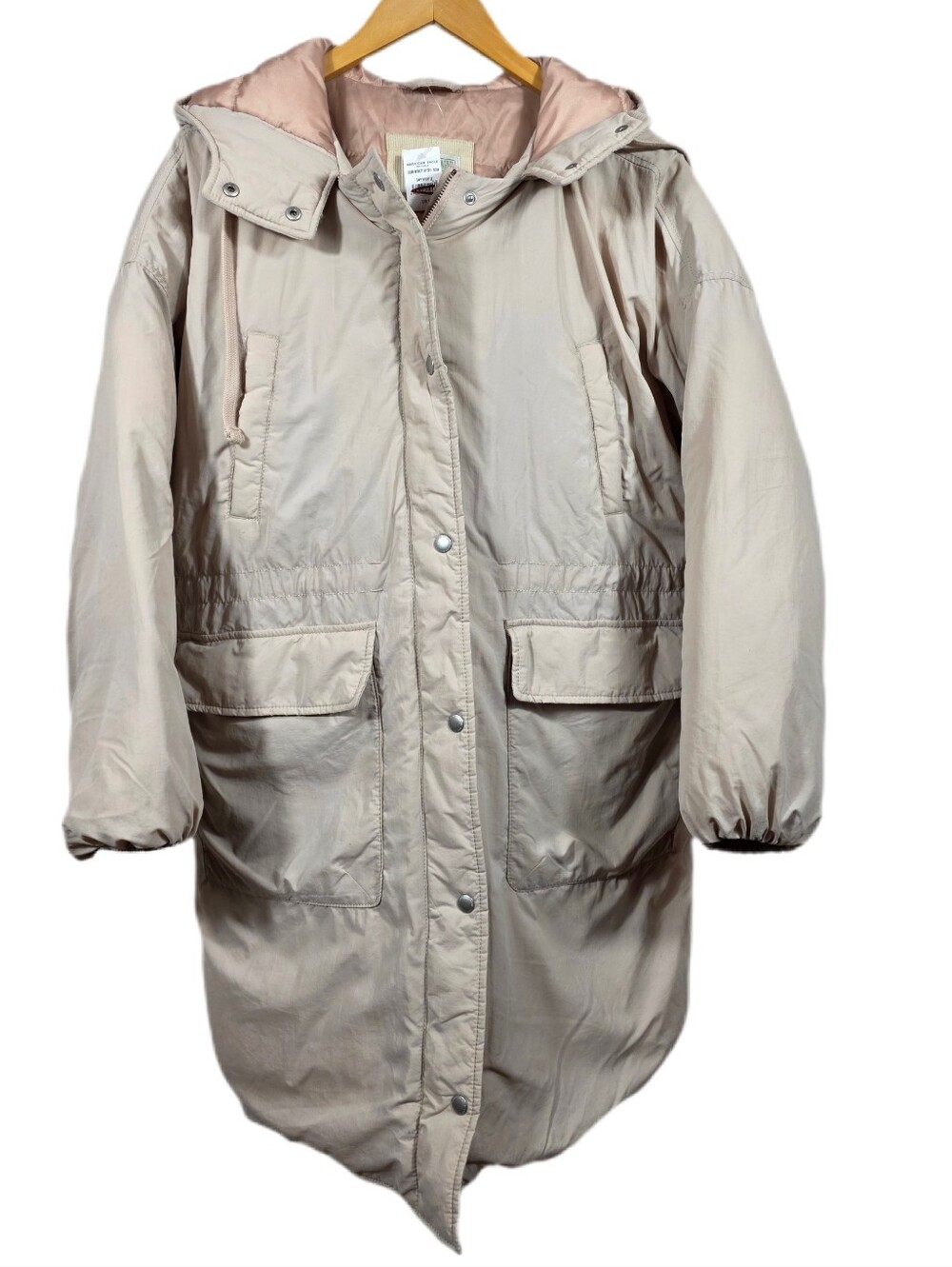 🆕️American Eagle Outfitters Oversized Beige Hooded Puffer Coat